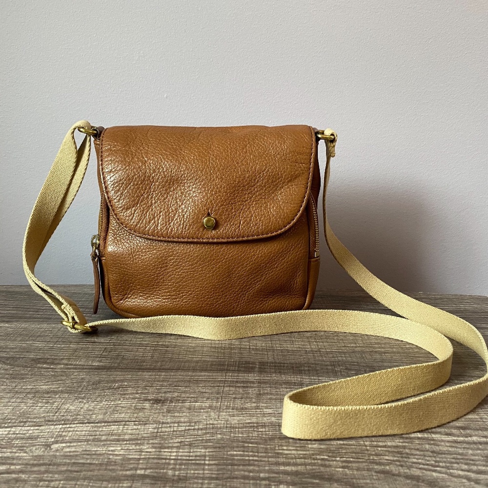 J. Crew pebble grain leather crossbody bag